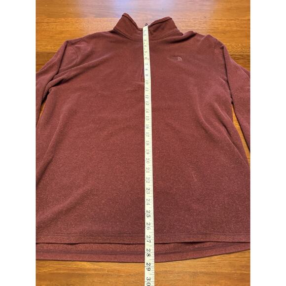 Large The North Face Burgundy Quarter Zip Fleece - Picture 7 of 9